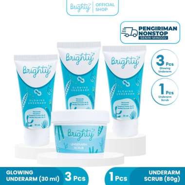 [Glowing Package] Brighty Glowing Underarm 3 pcs + Brighty Underarm Scrub 1 pcs PAKET