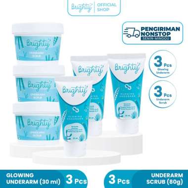 [Glowing Package] Brighty Glowing Underarm 3 pcs + Brighty Underarm Scrub 3 pcs PAKET