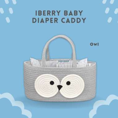 Iberry COTTON ROPE CADDY baby organizer bag - BEAR GREY OWL