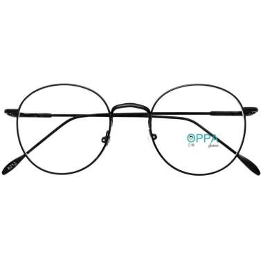 Oppa Glasses OPPA OP38 Bulat Minus Gaya Frame Kacamata Unisex - Full Black