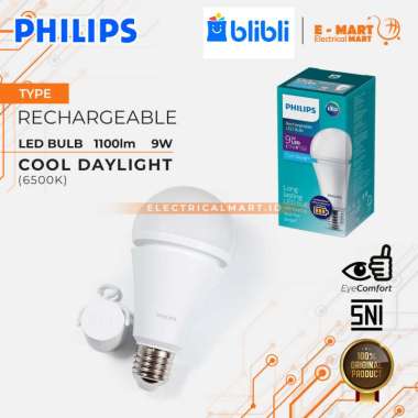 PHILIPS LED BULB EMERGENCY LAMP 9Watt 9W Putih RECHARGEABLE