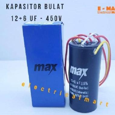 KAPASITOR Bulat Mesin Cuci 4 Kabel 12 + 6 UF - 450 V