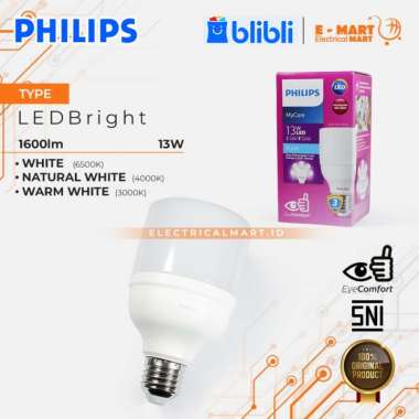 PHILIPS LED BRIGHT 13W PUTIH GROSIR / LED 13WATT PHILIPS TERANG
