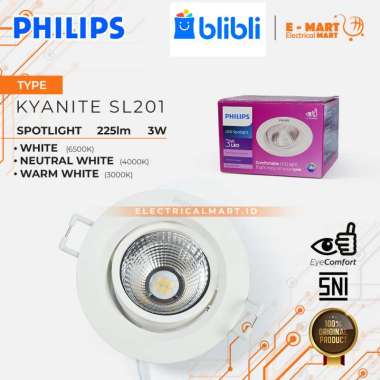 PHILIPS Downlight LED Kyanite SL201 3 Watt Spot Lampu Sorot 3W 2700K 4000K NetralWhite 40K