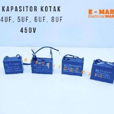 Kapasitor Kotak Hitam Kabel 4uf - 8uf / Kapasitor Spare Part Pompa 5 UF