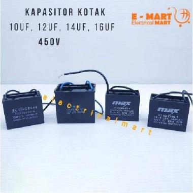 Kapasitor Kotak Pompa Air Kabel Hitam 16 UF