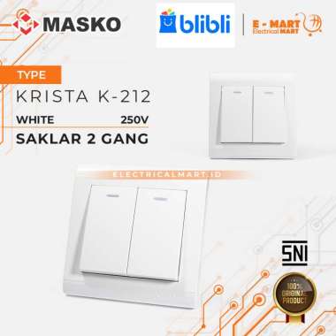 MASKO KRISTA Saklar Double / Saklar SERI PUTIH K-212