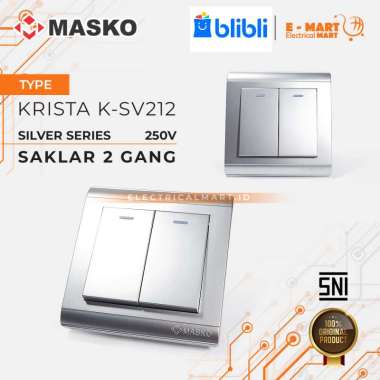 Masko Krista SILVER Saklar Double Seri Ganda K-SV212