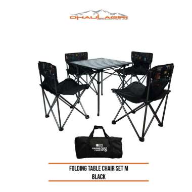 Dhaulagiri Folding Table Chair Set Meja dan Kursi Camping Black