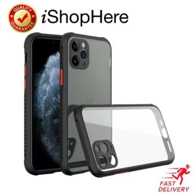 Anti Crack Clear Tread Hard Case Casing Bening iPhone 12 Mini Pro Max iPhone 12 Mini Hitam