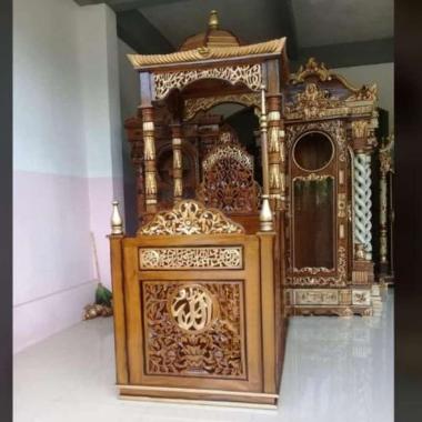 Mimbar Podium Masjid Besar Kayu Jati Ukir Jepara