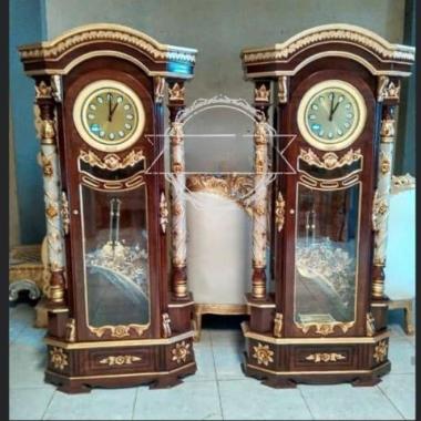 Jam hias jati besar kayu jati ukir Jepara