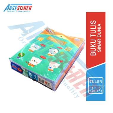 Buku Tulis Sekolah Sinar Dunia [78 Lembar/5 Buku] / Buku Catatan Harian SD SMP SMA Kuliah / Buku Sek