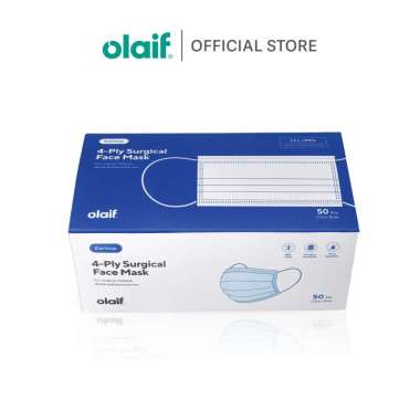 Olaif Daily 4 Ply Surgical Face Mask - 50pcs - Masker Medis BFE >99% Biru