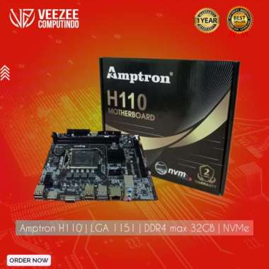 Mobo MB motherboard h110 LGA 1151 Amptron baru garansi