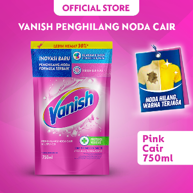 Vanish Pink Cair Penghilang Noda Pakaian Pouch 750 mL