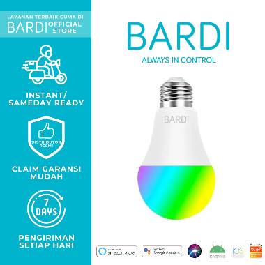 BARDI Smart LED Light Bulb RGBWW Wifi Wireless IoT Home Automation 9W