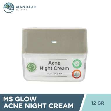 Ms Glow Acne Night Cream 12 Gr - Krim Malam Untuk Kulit Berjerawat
