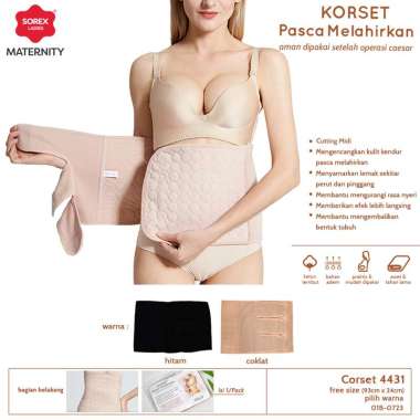 Sorex Slimming Corset Pasca Melahirkan Aman Dipakai Setelah Oprasi Caesar Freesize C 4431 Hitam