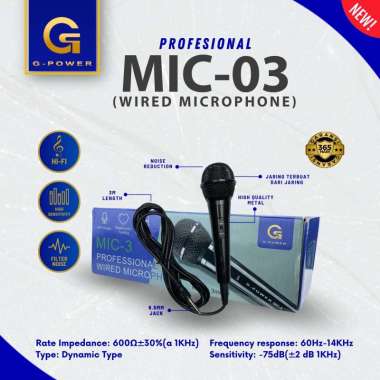 GPOWER MIC 3 original Mic kabel 3 meter Microphone cable karaoke vocal audio sound mik pengeras suar