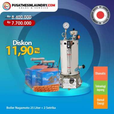 Boiler Nagamoto 25 Liter, 2 Kepala Setrika Uap