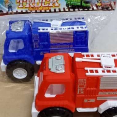 Mainan anak laki cowok mobil mobilan truk konstruksi pemadam tanker Mobil Kayu