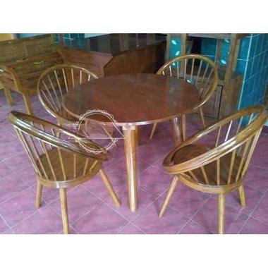 Furniture Meja Makan Jati Jepara Meja Makan Cafe Jati Meja Kursi Bundar Unik