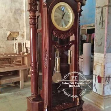 Mebel Asli Jepara Lemaru Jam Hias Jati Ukir Motif Bunga