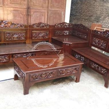 Mebel Jati Jepara - Kursi Tamu Ukir Jati - Meja Kursi Sudut Minimalis