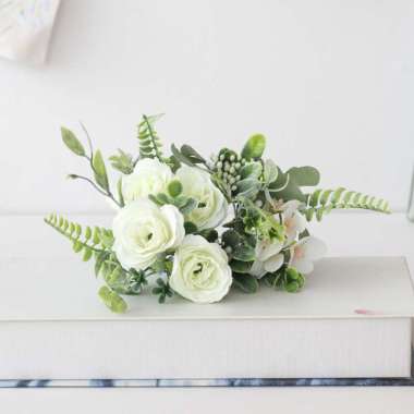 Setangkai Bunga Hortensia Mix Mawar Artifisial Hias Seserahan Parcel Mahar - AF64 Biru