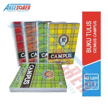 Buku Tulis Sekolah Campus Genius 42 Lembar [1 Pack/6 Buku] / Buku Tulis Boxy Genius notebooks / Buku