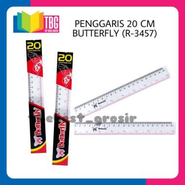 5 PCS PENGGARIS 20 CM BUTTERFLY (R-3457) / PENGGARIS MISTAR/ PENGGARIS ACRYLIC/ RULER ACRYLIC (R-345