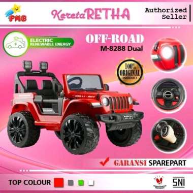 Mainan Anak Mobil Aki Model Jeep PMB M8288 Off Road M-8288 M 8288 Grey