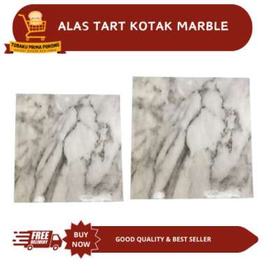 ALAS KUE TART KOTAK MOTIF MARBLE UK 22 & 24 24