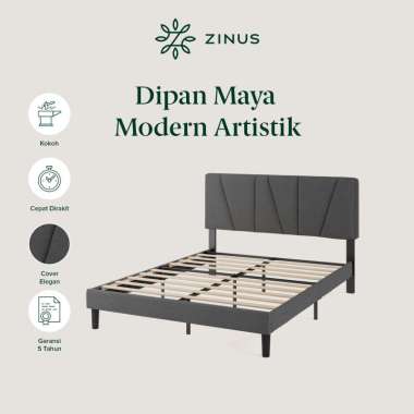 Zinus Tempat Tidur Divan Maya / Sandaran Rajutan Stylish / Design Klasik / Easy Assembly / Tinggi 35