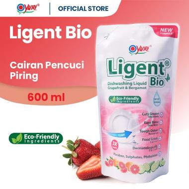Yuri Ligent Sabun Cuci Piring Grapefruit & Bergamot [600 mL] -
