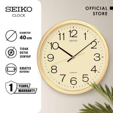 Jam Dinding Seiko Analog QXA041A Gold 40cm Quartz Original