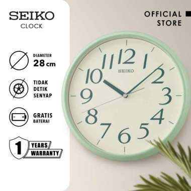 Jam Dinding Seiko Analog QXA719M Light Green Dial Putih 28cm Original