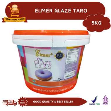 ELMER DIP GLAZE TARO 5 KG topping donat glaze donat donat topping