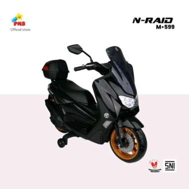 Mainan Anak Motor Aki Model Yamaha Nmax PMB M599 M-599 M 599 N-max Ban Karet Putih