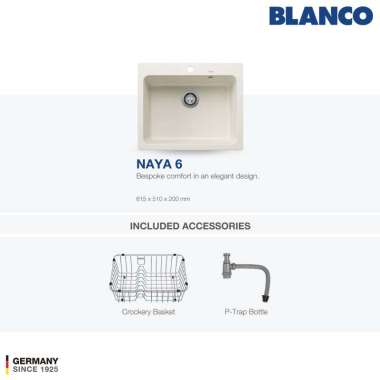 Kitchen Sink Bak Cuci Piring Granit 1 Lubang BLANCO Silgranit NAYA 6 - Pemasangan Topmount Undermoun