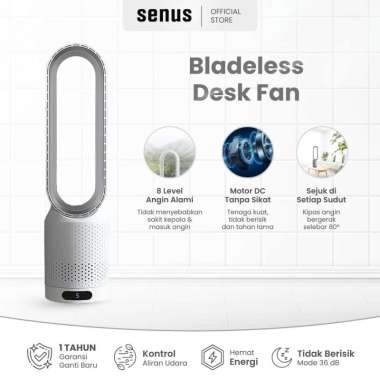 Senus Bladeless Desk Fan Kipas Angin Meja Tanpa Baling