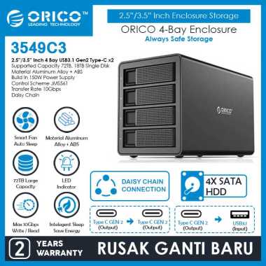 ORICO 4-Bay USB3.1 Type C External Hard Drive Enclosure - 3549C3
