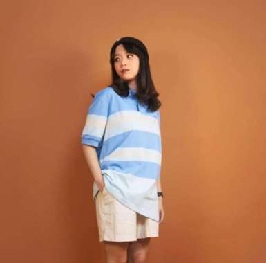 KAOS KERAH WALRUS POLO ORIGINAL MOTIF GARIS BIRU PUTIH L/STD