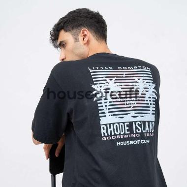kaos pria lengan pendek rhode island hitam size jumbo houseofcuff XXL