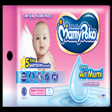 Promo Harga Mamy Poko Baby Wipes Reguler - Fragrance 10 pcs - Blibli