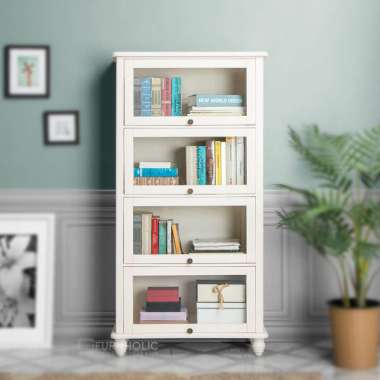 iFURNHOLIC Jeniffer 4 Glassdoor Bookcase - Lemari Kaca Pajangan - Furniture - IVORY Jawa Timur