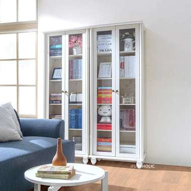 iFURNHOLIC Jeniffer Cupboard with glass door - Lemari Kaca Pajangan - Furniture - IVORY Jawa Timur