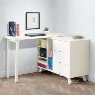 iFURNHOLIC Brandon Multi Table - Meja Belajar Minimalis - Furniture - IVORY Jawa Timur