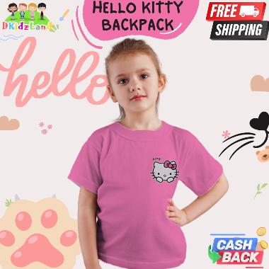Baju Anak / Kaos Anak Perempuan Motif Hello KItty Backpack 1-2 tahun